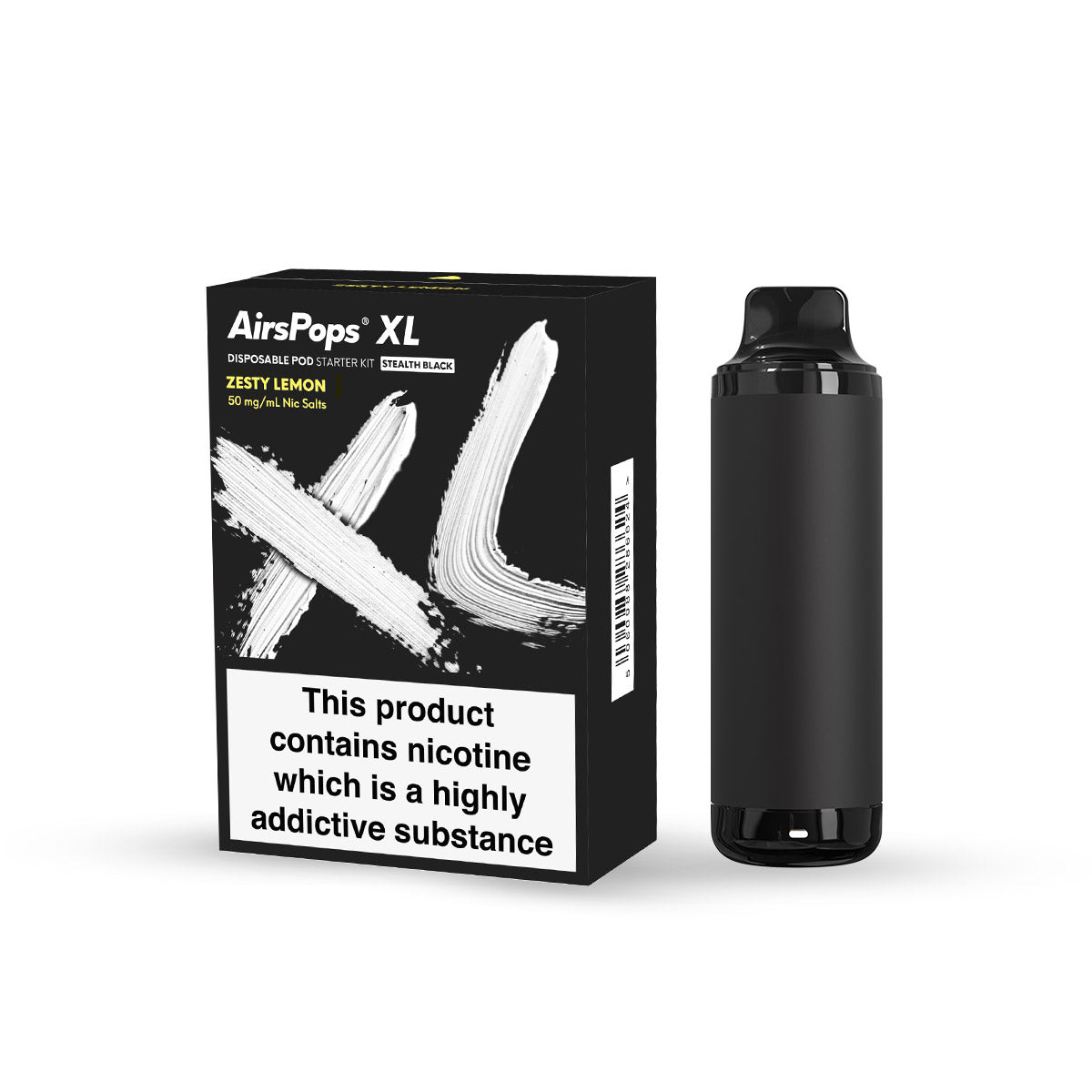 AirsPops XL - Stealth Black (Zesty Lemon)